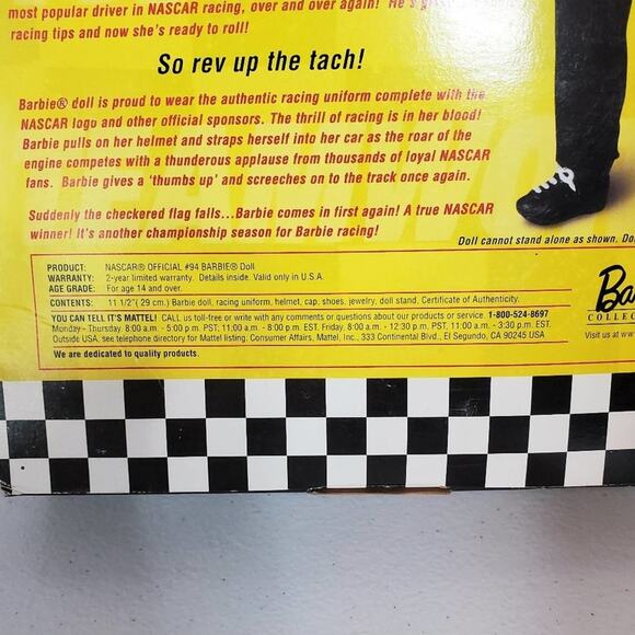 Mattel NASCAR Official #94 McDonalds 1999 Collector Barbie Doll - Picture 8 of 12